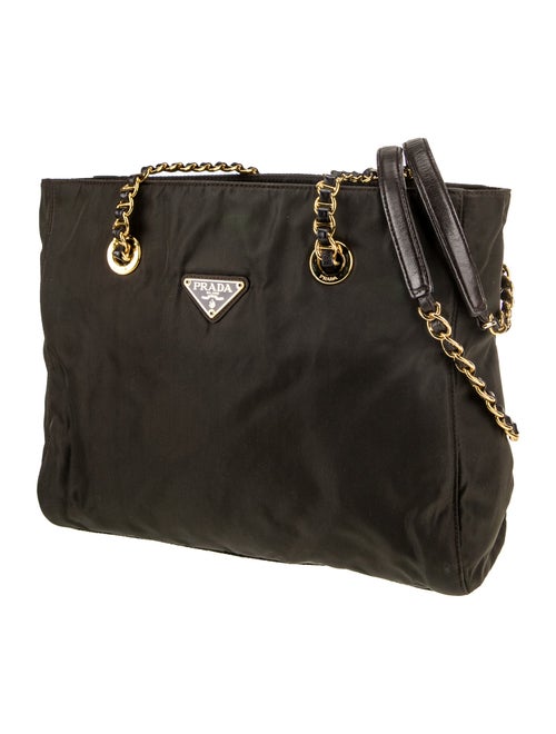 Prada Enameled Metal Triangle Shoulder Bag
