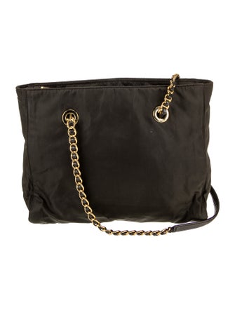 Prada Enameled Metal Triangle Shoulder Bag