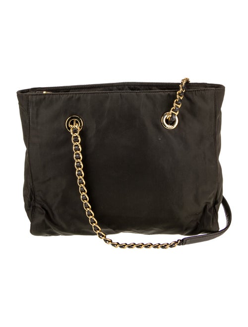 Prada Enameled Metal Triangle Shoulder Bag