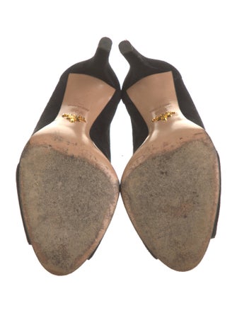Prada Suede Lasercut Accents Pumps