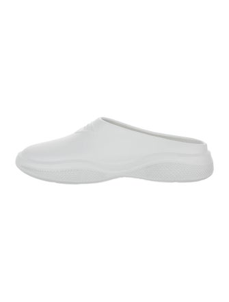 Prada Rubber Cutout Accent Mules