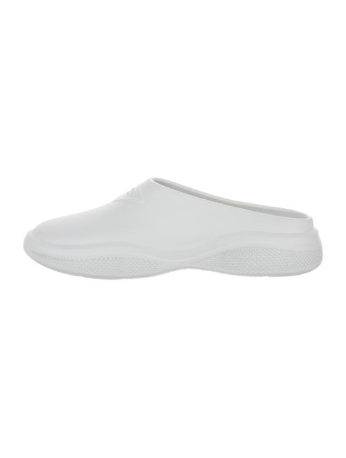 Prada Rubber Cutout Accent Mules