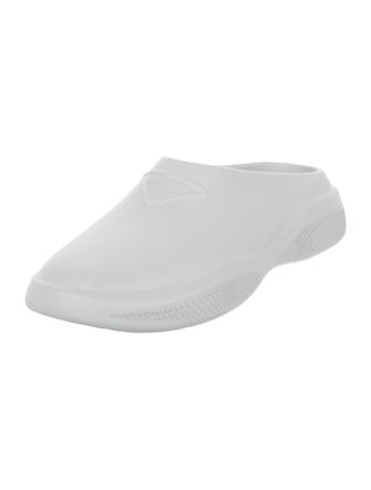Prada Rubber Cutout Accent Mules