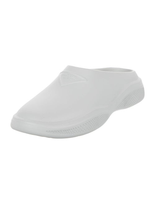 Prada Rubber Cutout Accent Mules