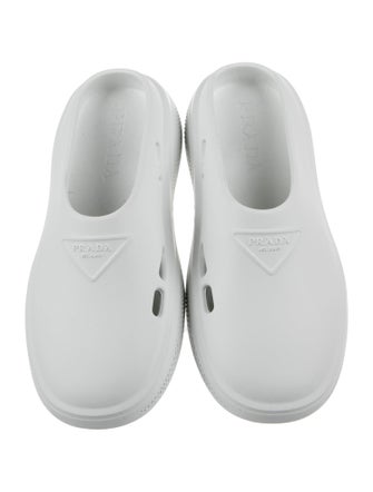 Prada Rubber Cutout Accent Mules