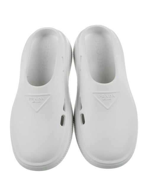 Prada Rubber Cutout Accent Mules