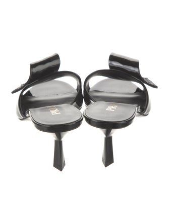Prada Patent Leather Studded Accents Slides
