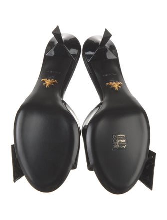 Prada Patent Leather Studded Accents Slides
