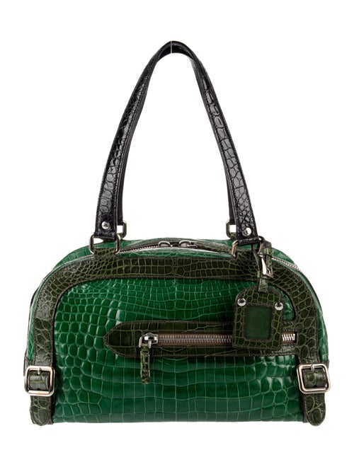 Prada Enameled Metal Triangle Bauletto