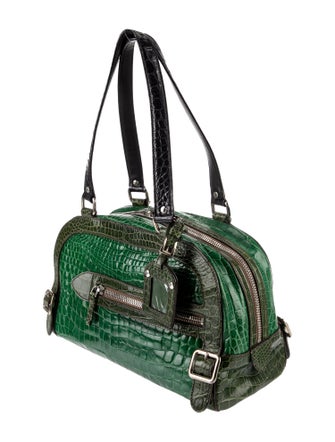 Prada Enameled Metal Triangle Bauletto