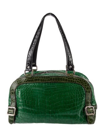 Prada Enameled Metal Triangle Bauletto