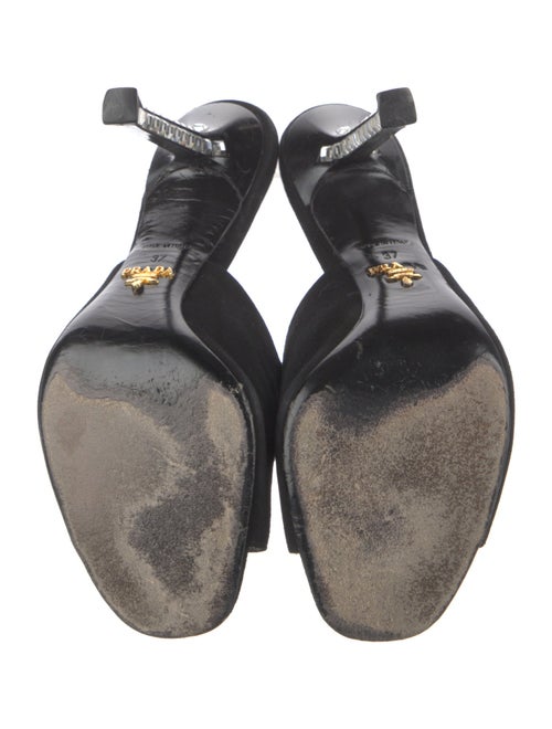 Prada Suede Crystal Embellishments Slides