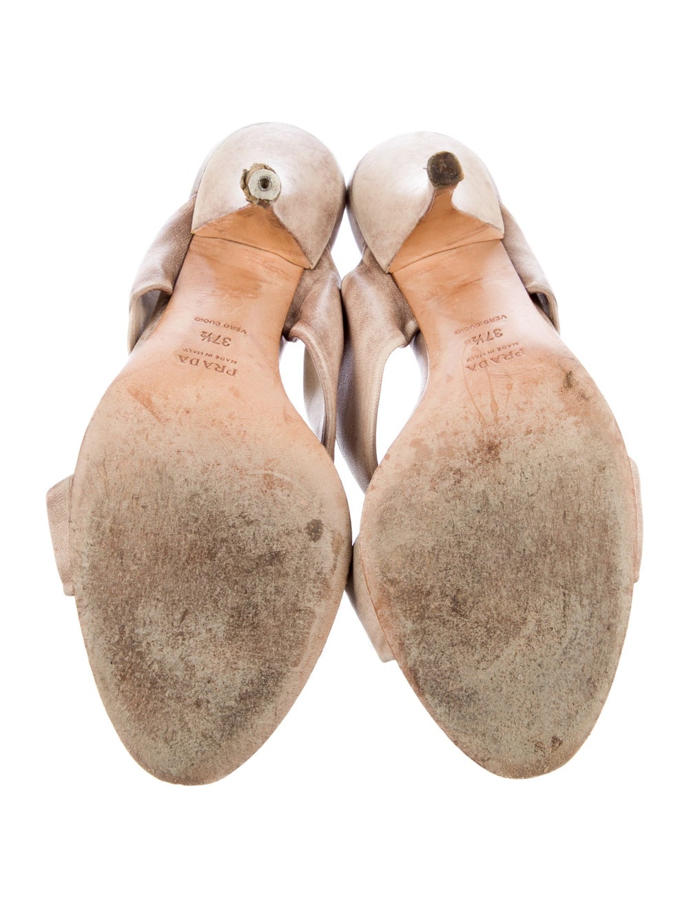 Prada Leather Slides Neutrals Floral Print Multis… - image 5