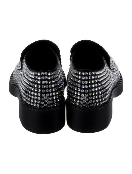 Prada Enameled Metal Triangle Crystal Oxfords