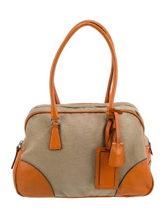 Prada Enameled Metal Triangle Bauletto