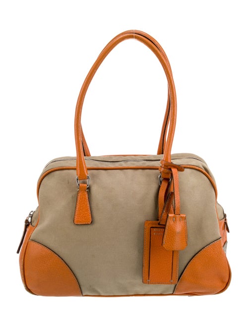 Prada Enameled Metal Triangle Bauletto