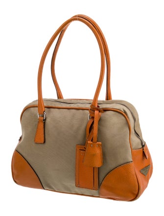 Prada Enameled Metal Triangle Bauletto