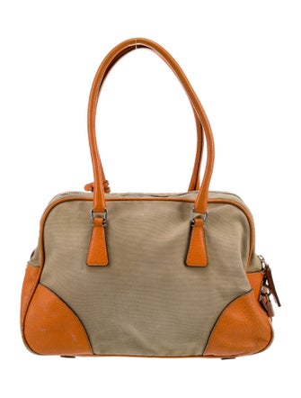 Prada Enameled Metal Triangle Bauletto