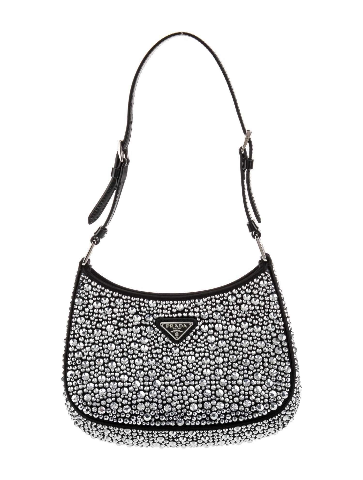 Prada Enameled Metal Triangle Cleo