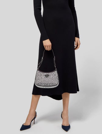 Prada Enameled Metal Triangle Cleo