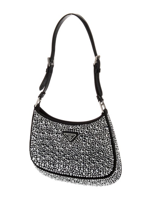 Prada Enameled Metal Triangle Cleo