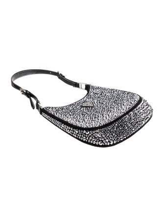 Prada Enameled Metal Triangle Cleo