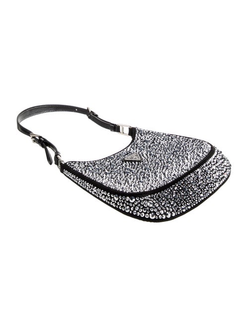 Prada Enameled Metal Triangle Cleo