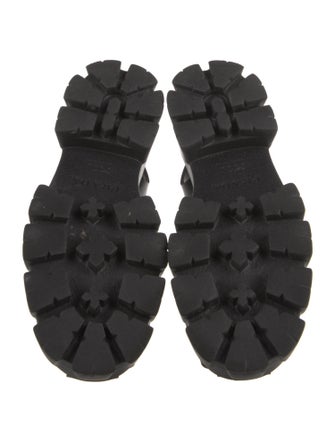 Prada Enameled Metal Triangle Rubber Slingback Sandals