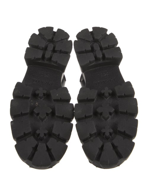 Prada Enameled Metal Triangle Rubber Slingback Sandals