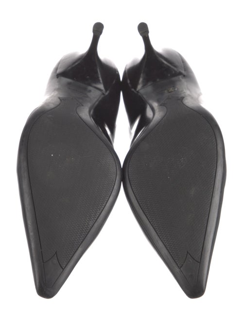 Prada Patent Leather Leather Trim Embellishment Pumps