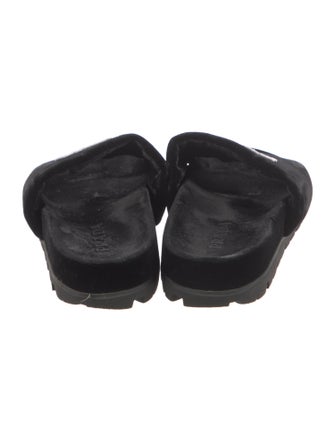 Prada Velvet Printed Slides