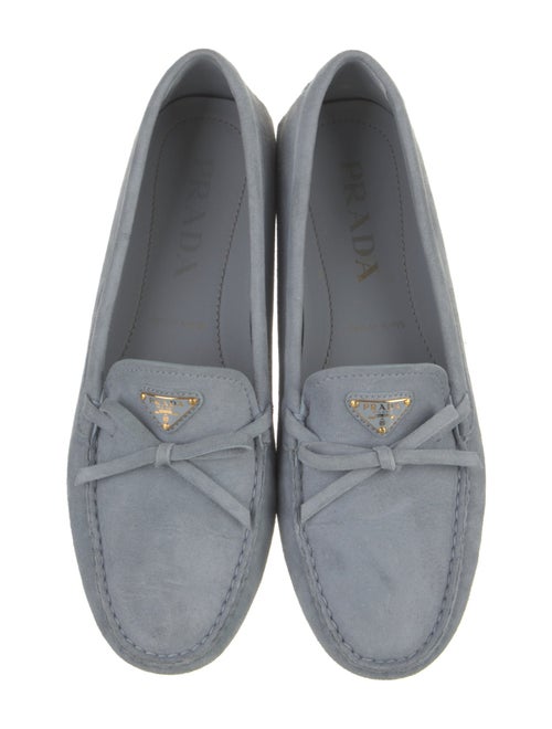 Prada Suede Bow Accents Loafers