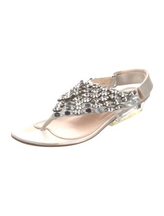 Prada Satin Crystal Embellishments Sandals
