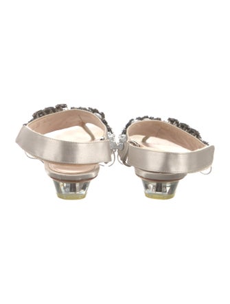 Prada Satin Crystal Embellishments Sandals