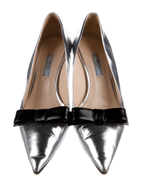 Prada Patent Leather Bow Accents Pumps