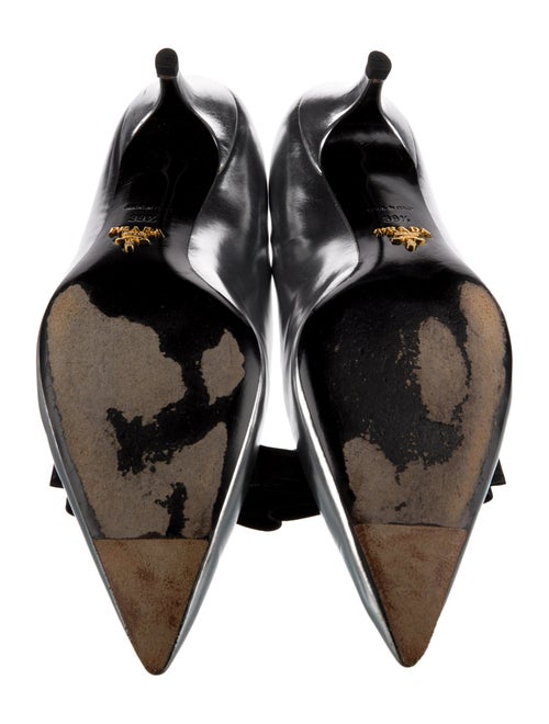 Prada Patent Leather Bow Accents Pumps