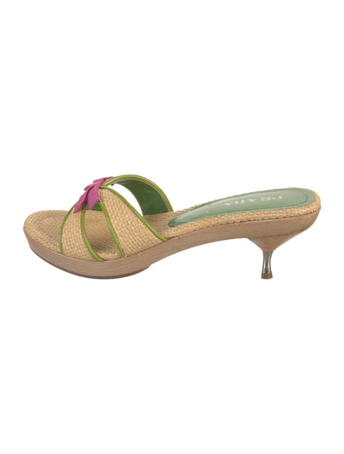 Prada Raffia Bow Accents Slides