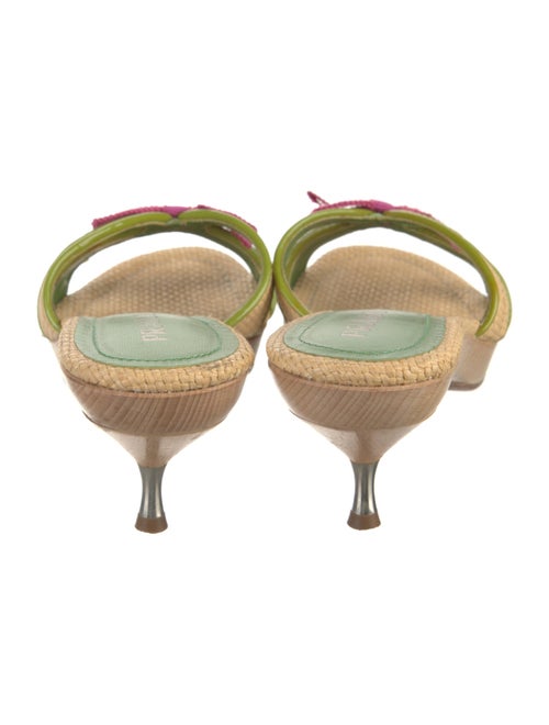 Prada Raffia Bow Accents Slides