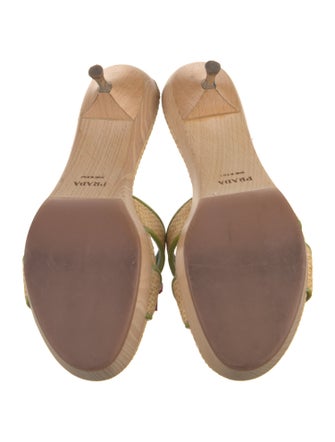 Prada Raffia Bow Accents Slides