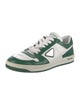 Prada Enameled Metal Triangle Leather Sneakers