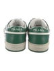 Prada Enameled Metal Triangle Leather Sneakers