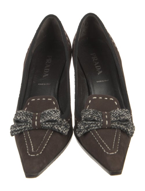 Prada Suede Bow Accents Pumps