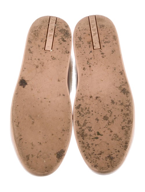 Prada Leather Faux Fur Trim Sneakers