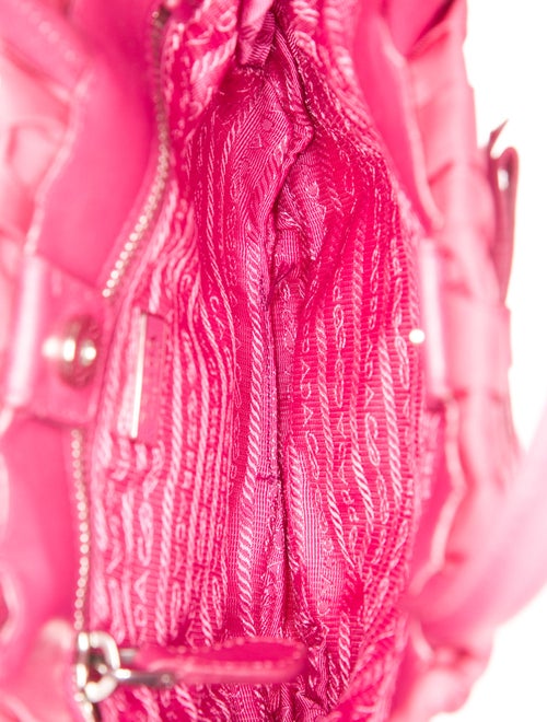 Prada Enameled Metal Triangle Top Handle Bag