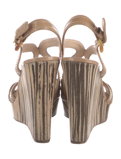 Prada Patent Leather Printed Slingback Sandals