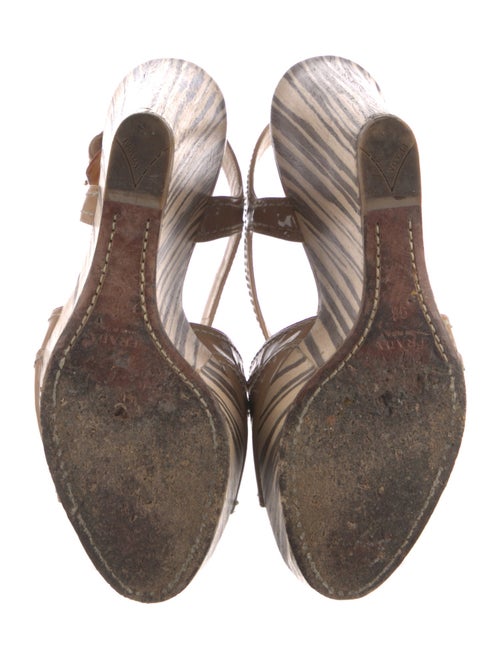 Prada Patent Leather Printed Slingback Sandals