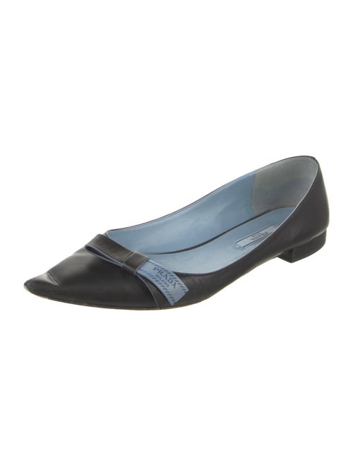 Prada Leather Bow Accents Flats