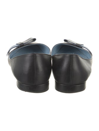 Prada Leather Bow Accents Flats