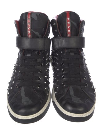 Prada Leather Printed Sneakers