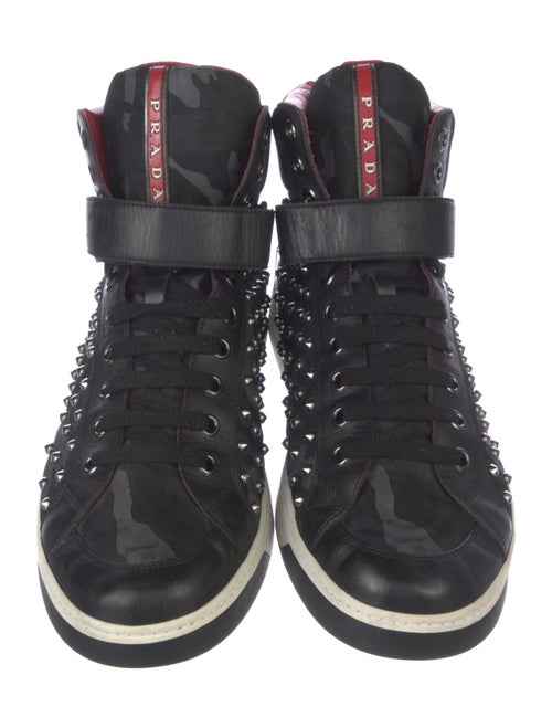 Prada Leather Printed Sneakers